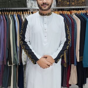 কন্ট্রাস্ট পাঞ্জাবি - সাদা