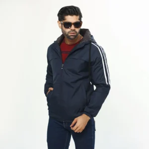 Twill Hoodie Jacket - Navy