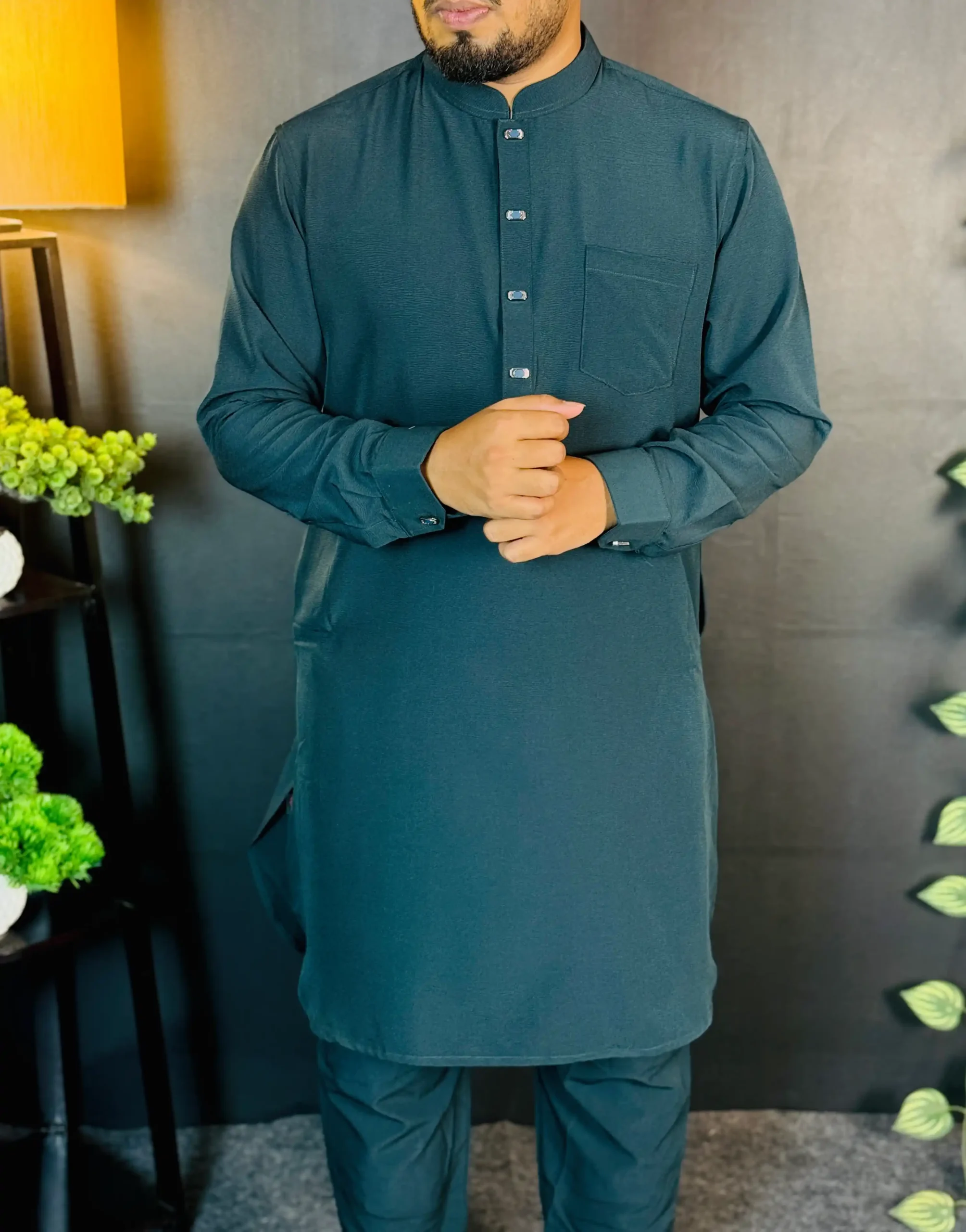 Solid Kabli Set - Bottle Green