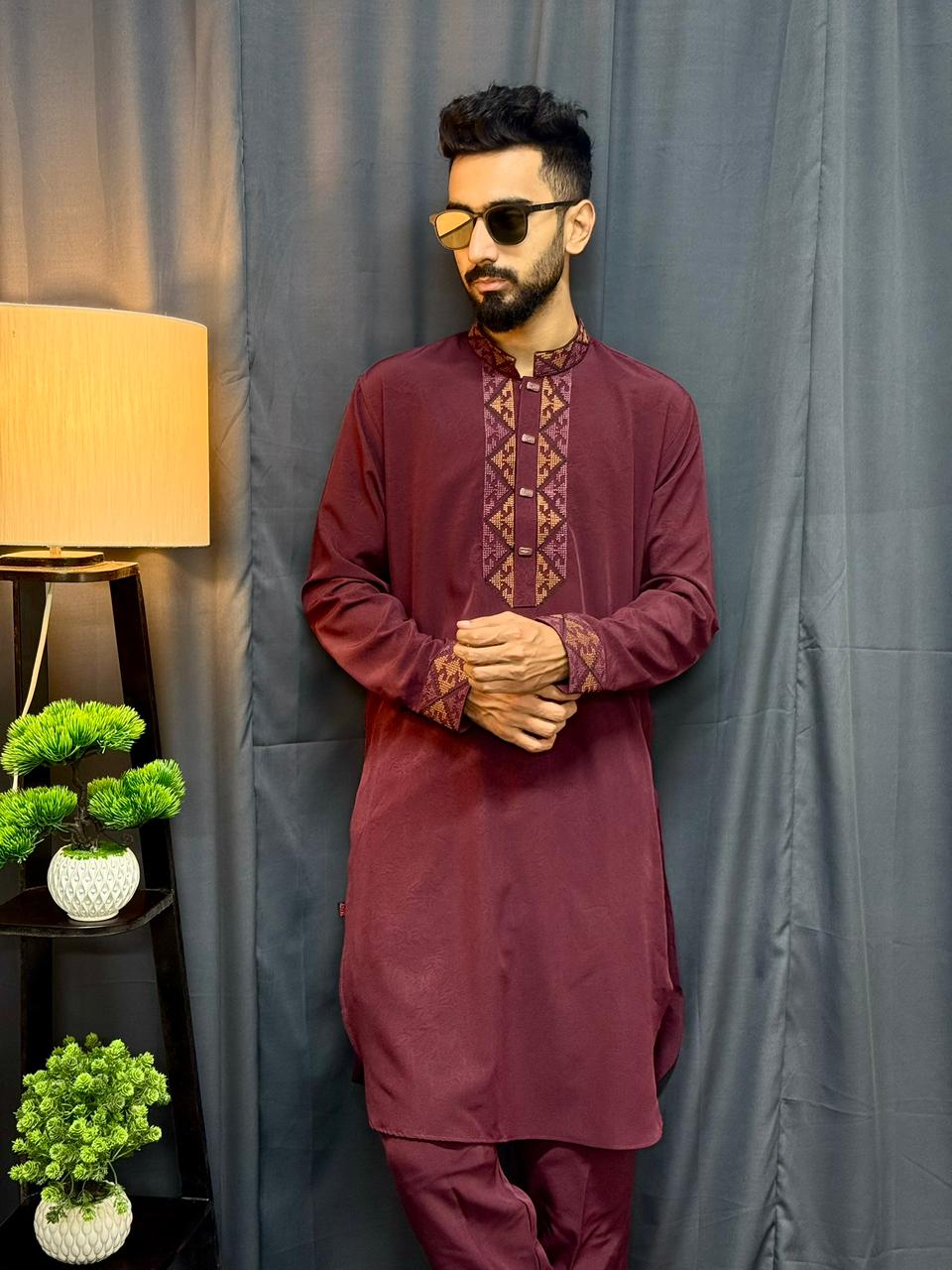 কাবলি সেট- মেরুন